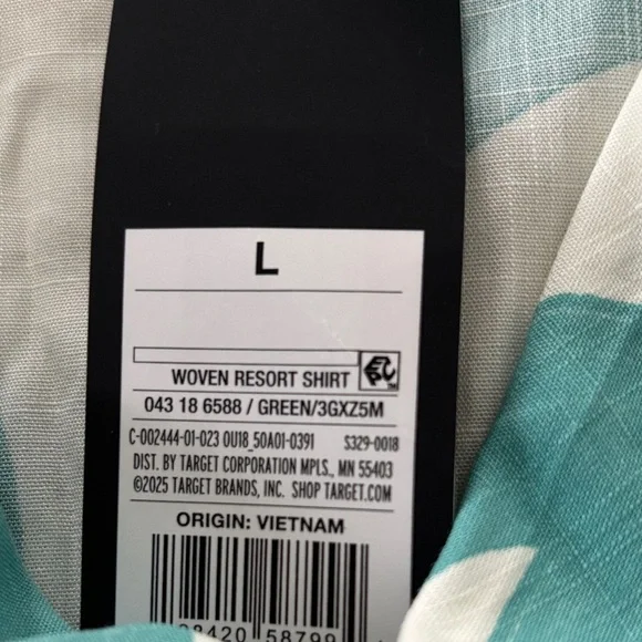 Women’s Resort Button Down Shirt Tidal Pattern - Picture 6 of 7